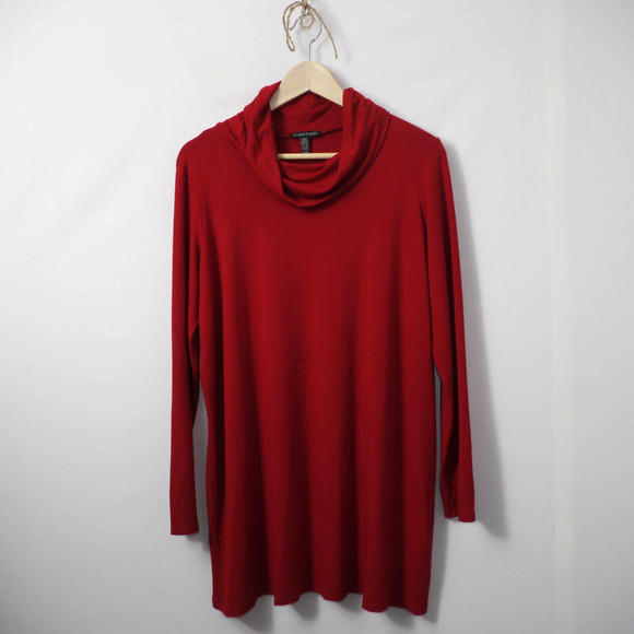 Eileen Fisher Red Turtle Neck Sweater Size M - Picture 1 of 8